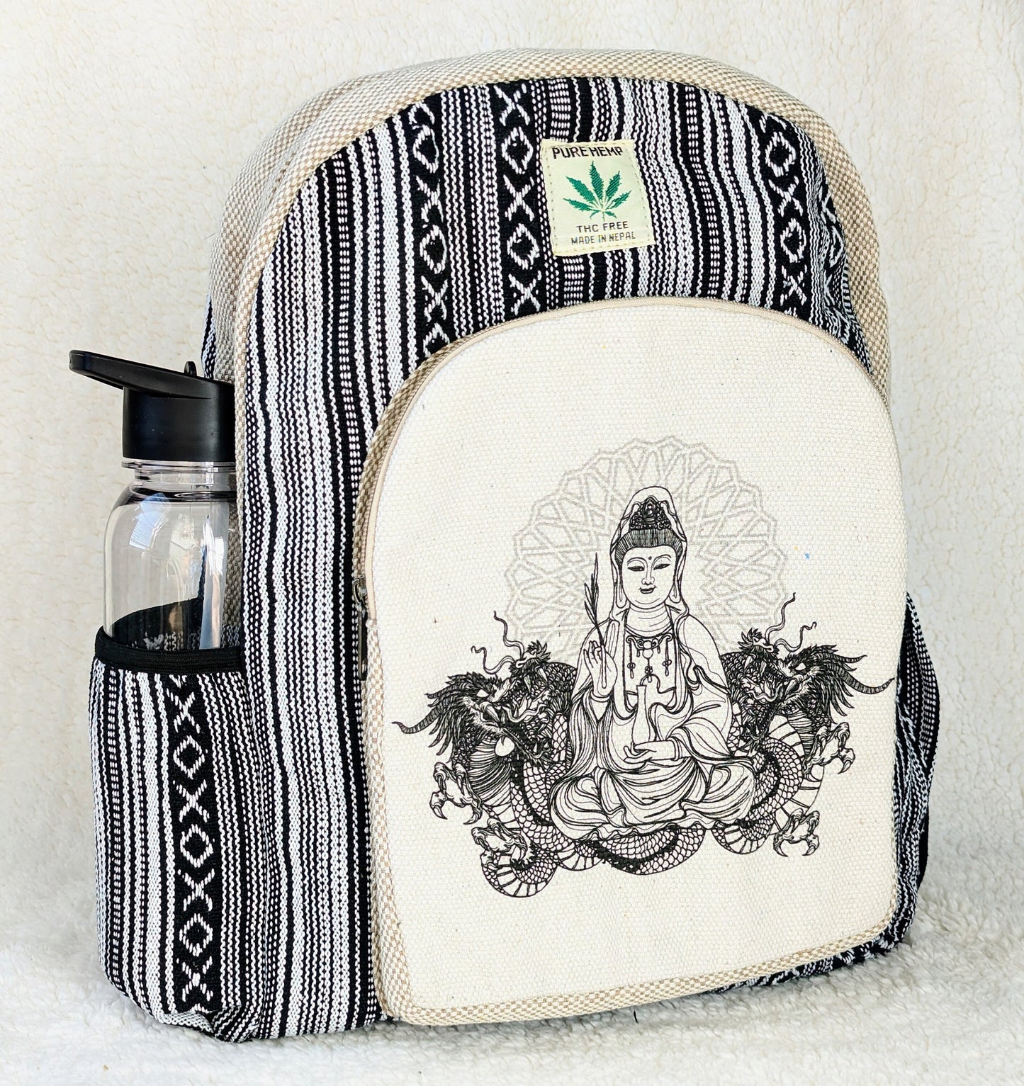 Hippie Lightweight Hemp Backpack  - Buddha Boho Laptop Bag